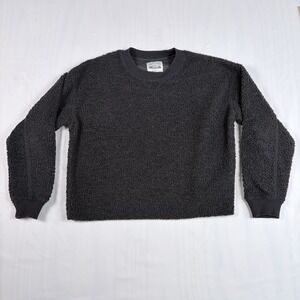 American Eagle Y2K Premium Cozy Cabin sweatshirt Sherpa Gray Sz XS W Oversized